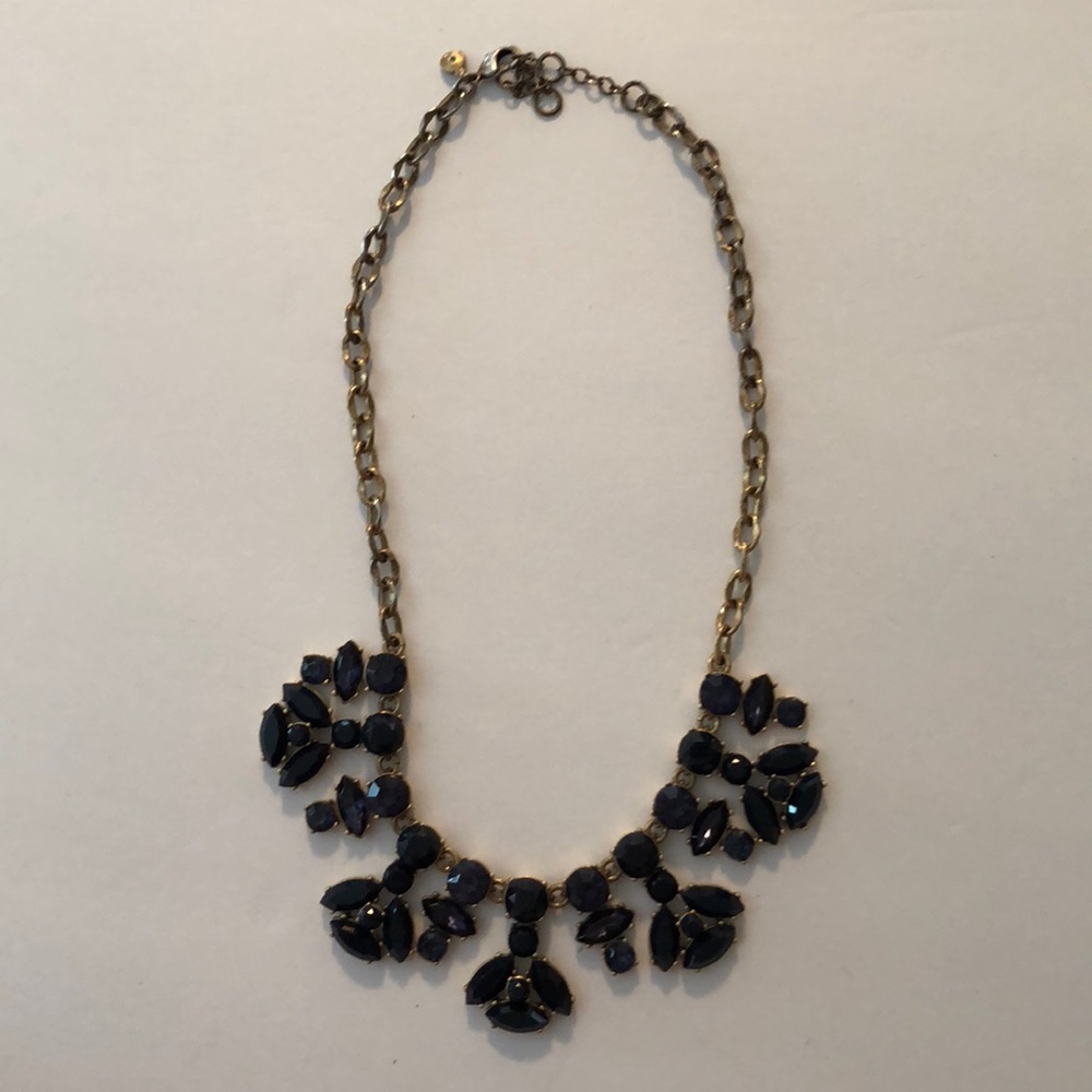 J crew navy statement necklace